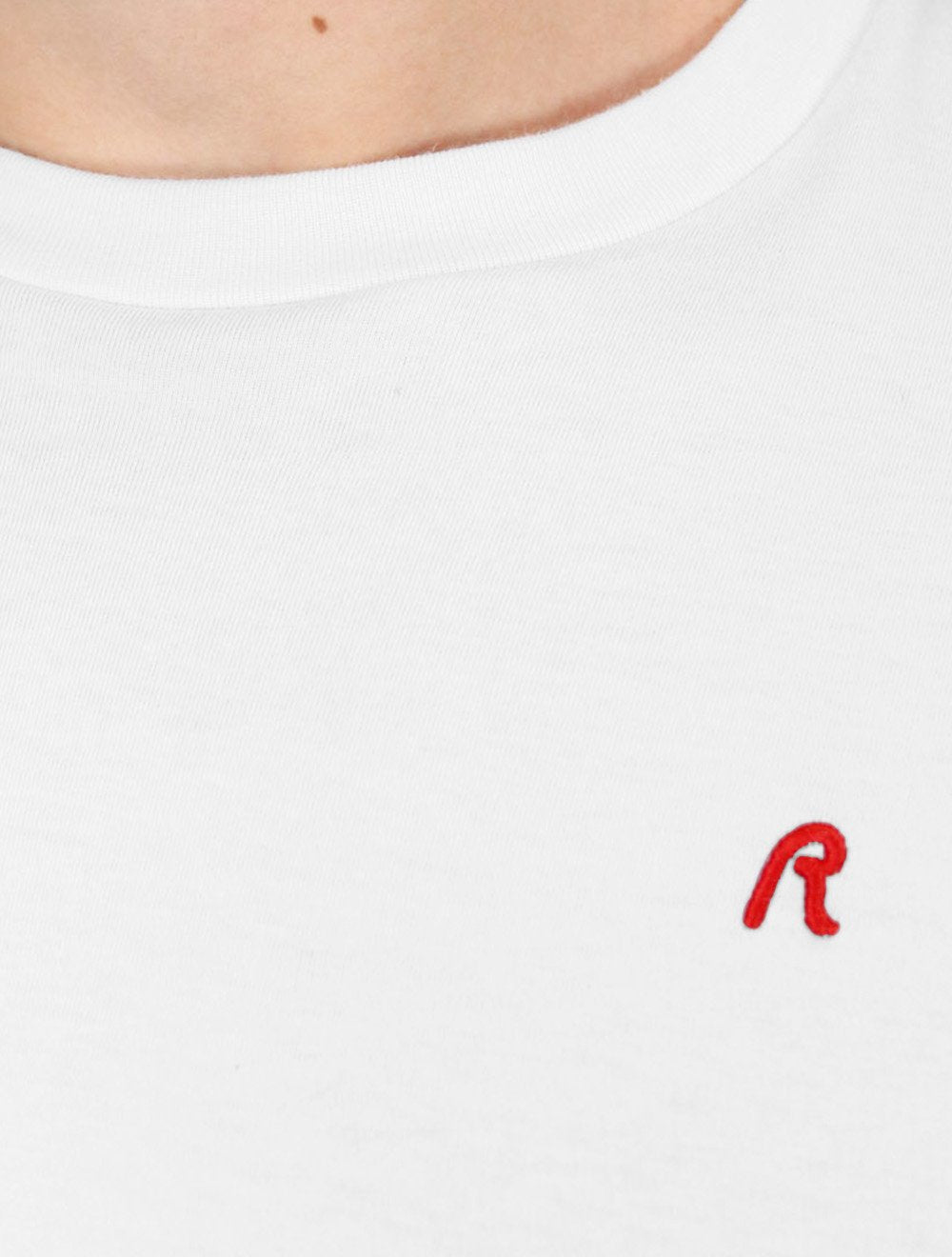 Camiseta Replay Masculina Regular Basic Crewneck Embroidery Logo Branca