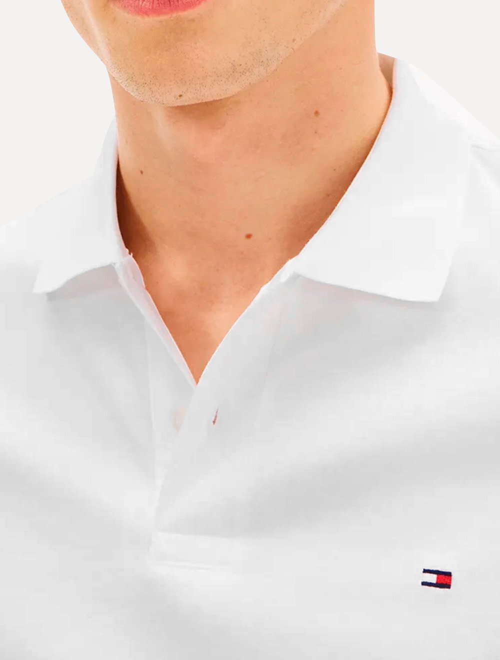 Polo Tommy Hilfiger Masculina Malha Liquid Cotton Regular Branca