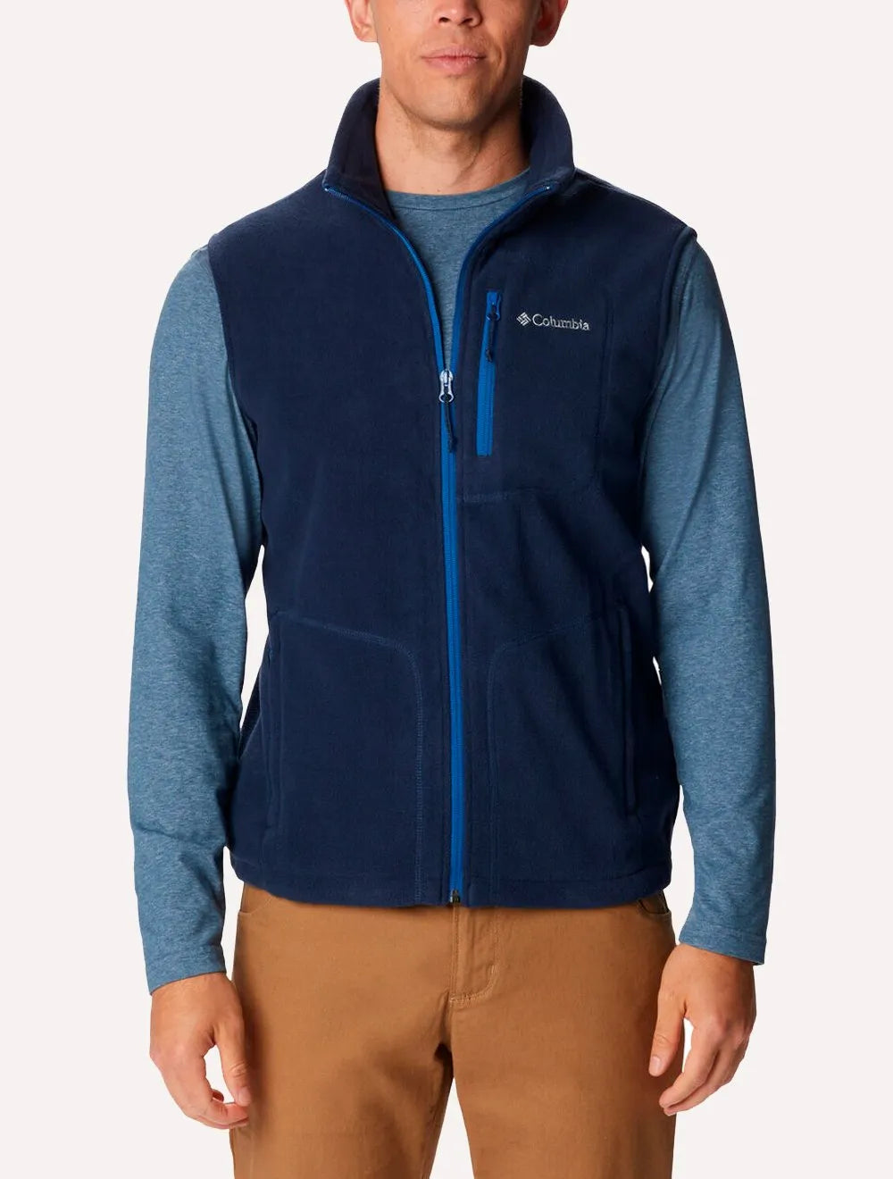 Colete Columbia Masculino Fleece Fast Trek Azul Marinho