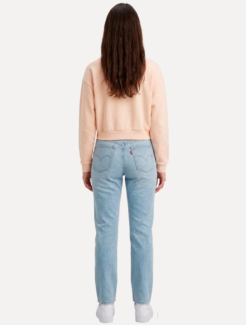 Moletom Levis Feminino Cropped Wave Retrô Logo Salmão