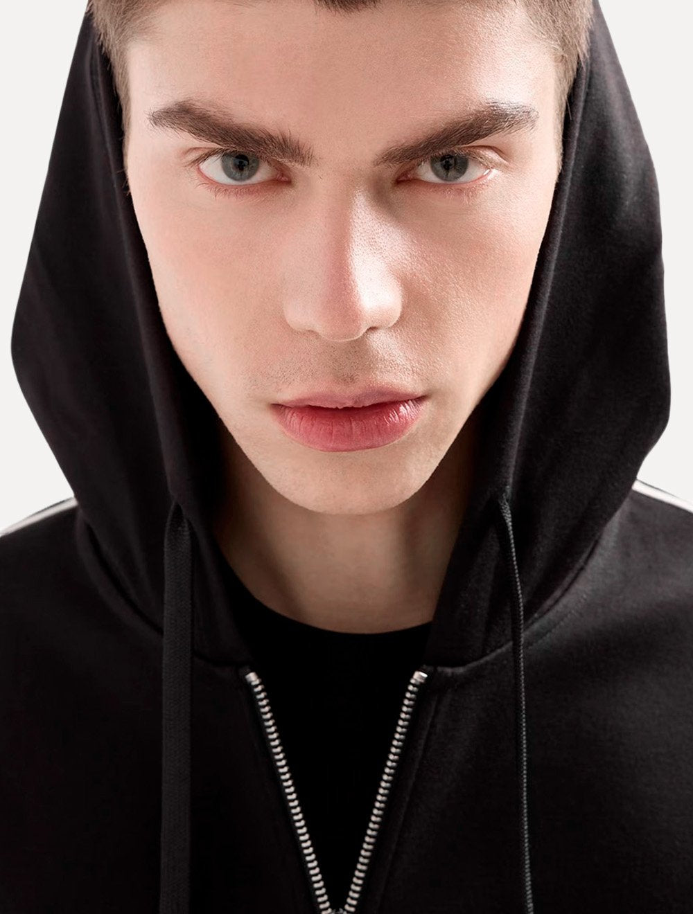 Jaqueta Armani Exchange Masculina Moletom Hoodie FullZip Signature Preto