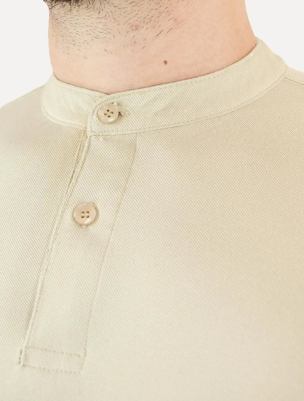Polo Dixen Masculina Piquet Gola Padre Lisa Cáqui Claro