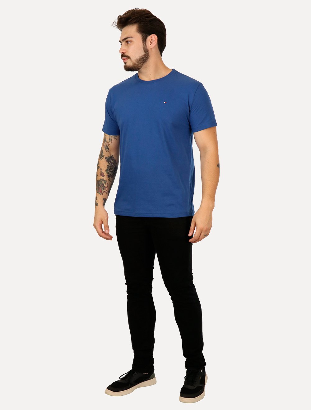 Camiseta Tommy Hilfiger Masculina Essential Cotton Azul Cobalto