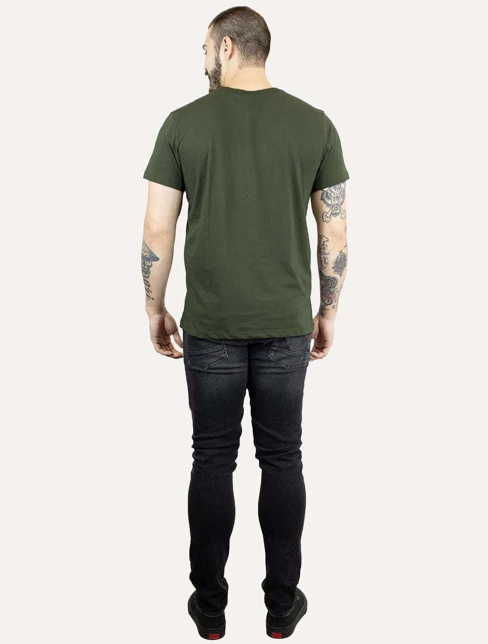 Camiseta Colcci Masculina Back To Basics Logo Verde Escuro