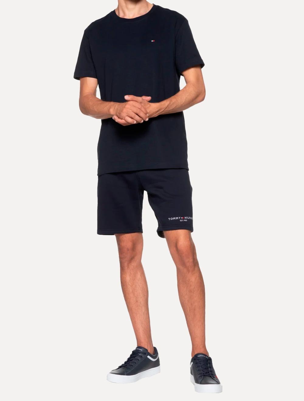 Camiseta Tommy Hilfiger Masculina Slim Fit Essential Stretch Azul Marinho