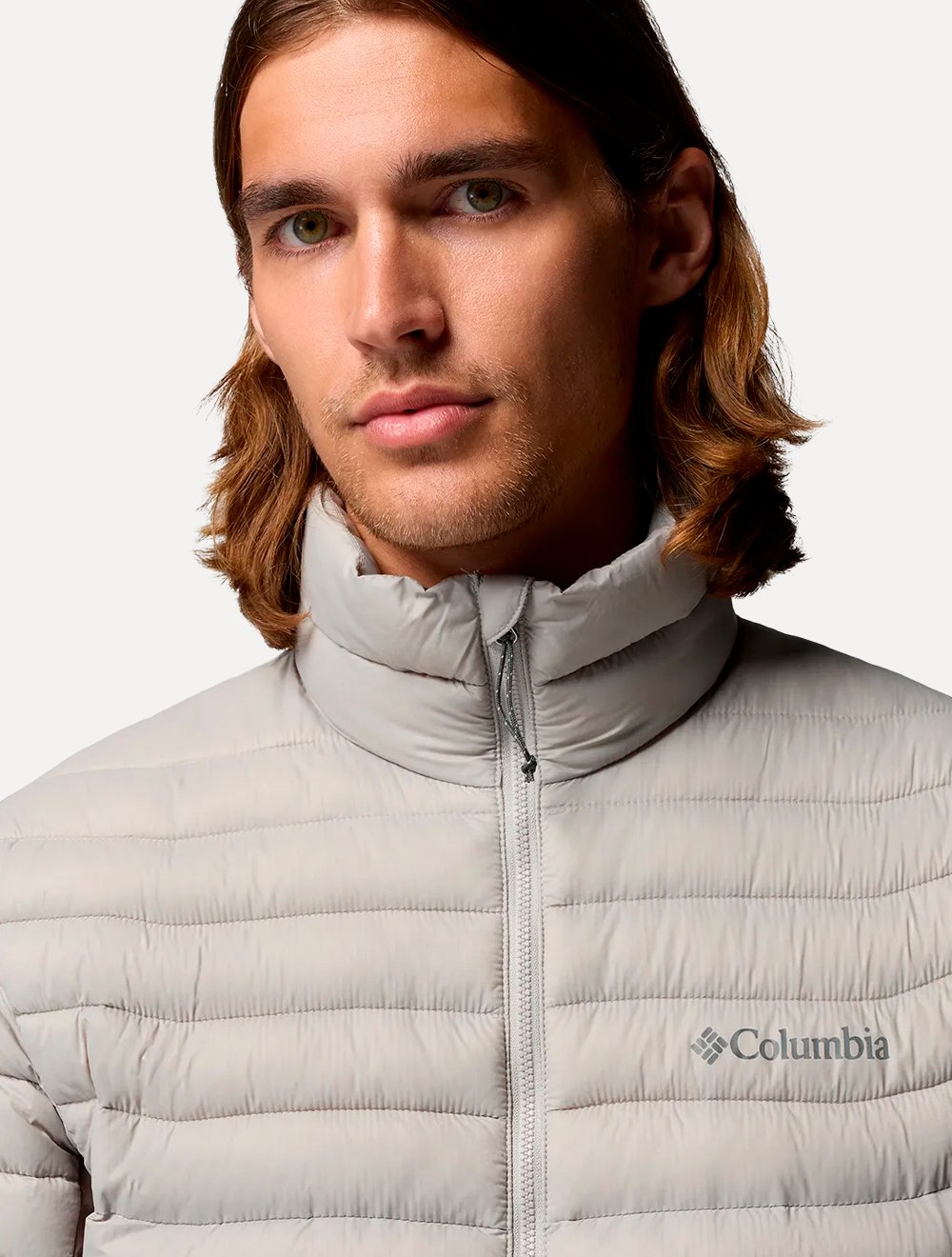 Jaqueta Columbia Masculina Powder Pass Hybrid Cinza Claro