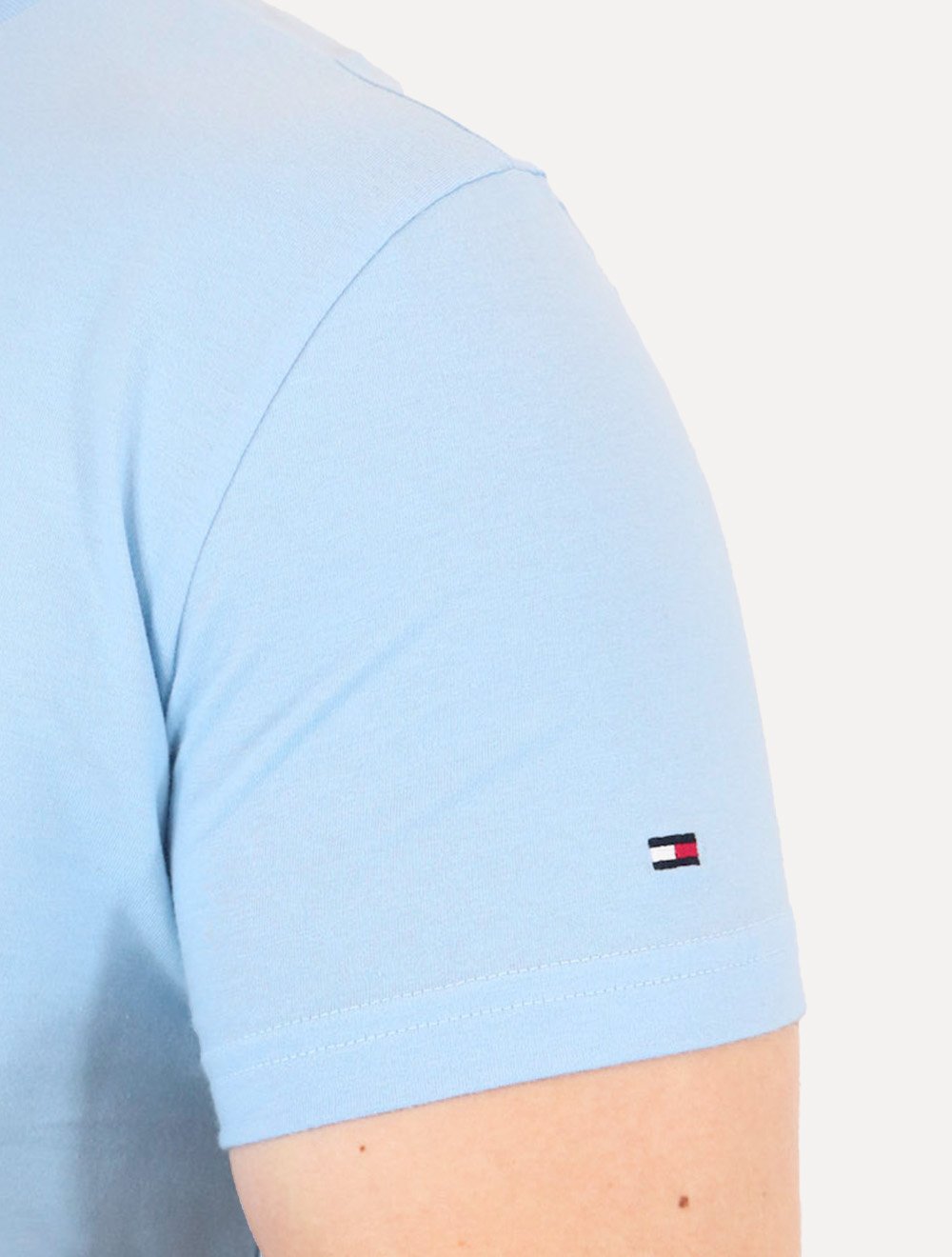 Camiseta Tommy Hilfiger Masculina Inverse Climate Tee Logo Azul Claro
