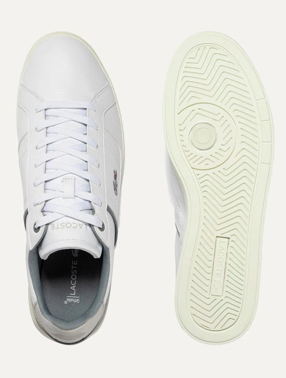 Tênis Lacoste Masculino Europa Pro V Plain Wht/Gry Cinza/Branco