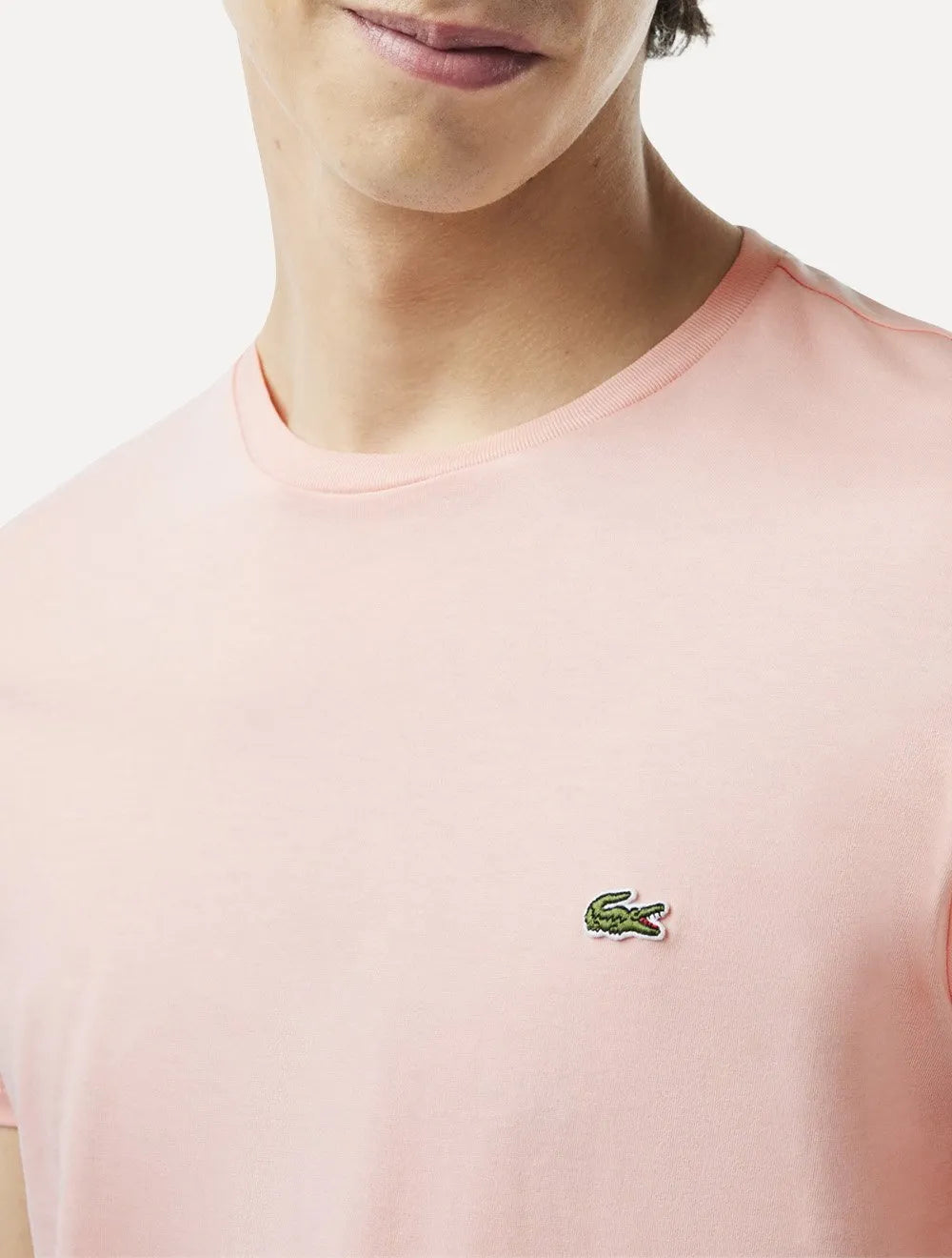Camiseta Lacoste Masculina Jersey Pima Cotton Peach Rosa