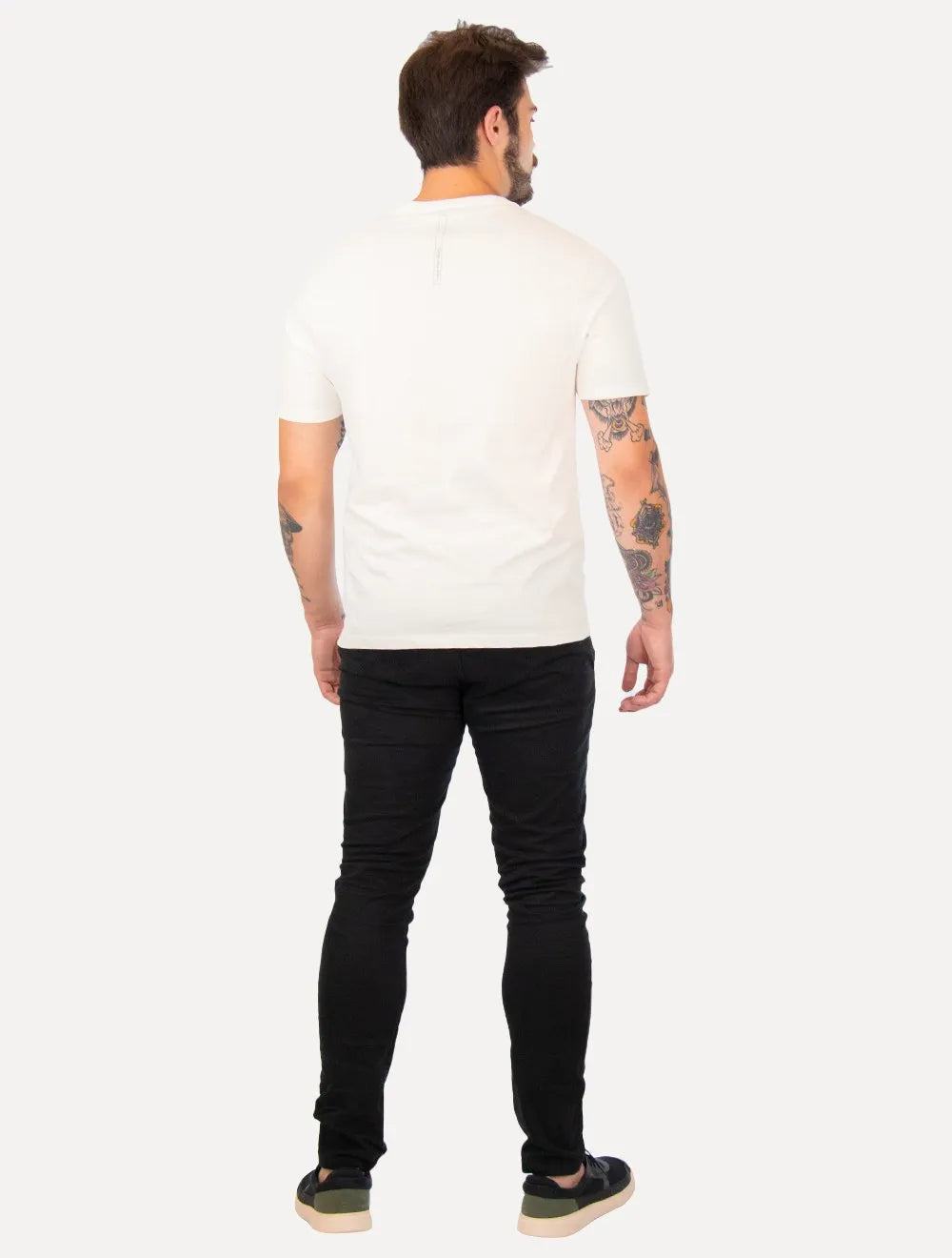 Camiseta Calvin Klein Jeans Naturals Outline CK Logo Off-White