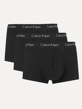 Cuecas Calvin Klein Low Rise Trunk Print All Black Pretas Pack 3UN