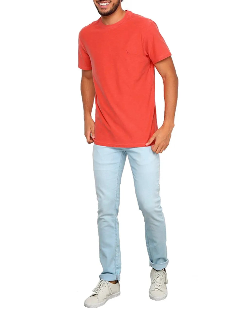 Camiseta Reserva Masculina Flamê Stone Vermelha Coral