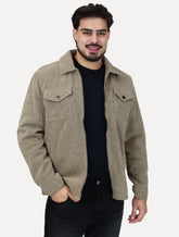 Jaqueta Dixen Masculina Cotelê Canelada Pockets FullZip Areia