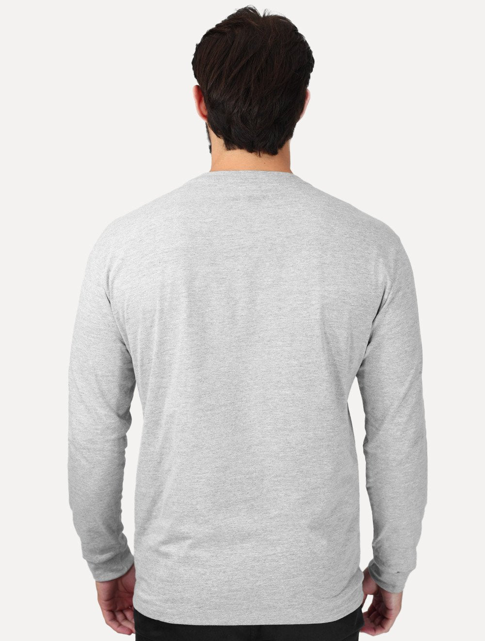 Camiseta Tommy Jeans Masculina Slim Manga Longa Linear Chest Cinza