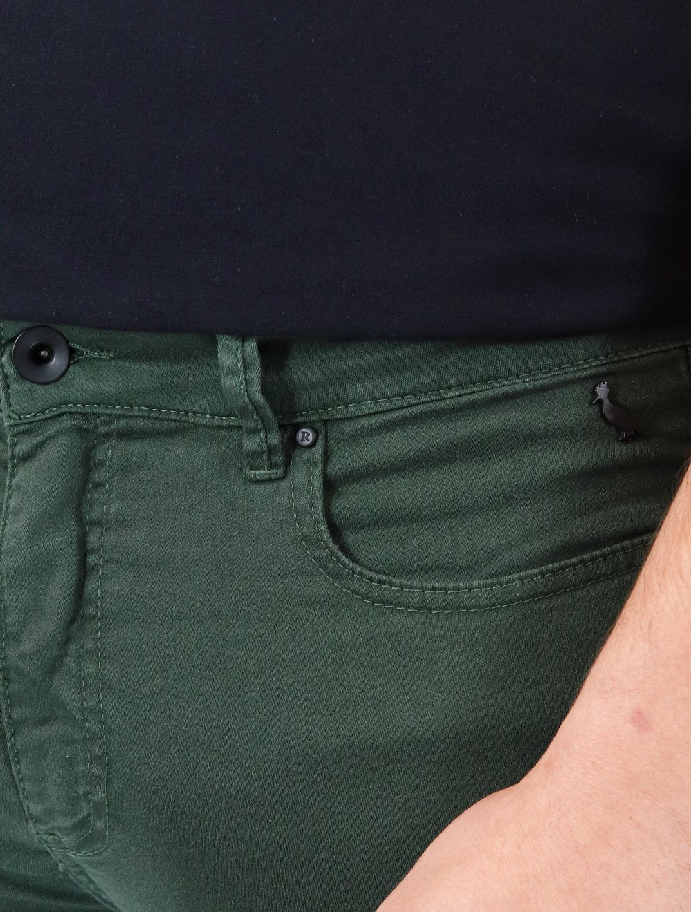 Calça Reserva Masculina Sarja Super Skinny Color Verde Escuro