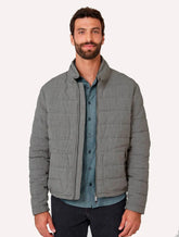 Jaqueta Dudalina Masculina Puffer Alfaiataria Cinza Escuro Mescla