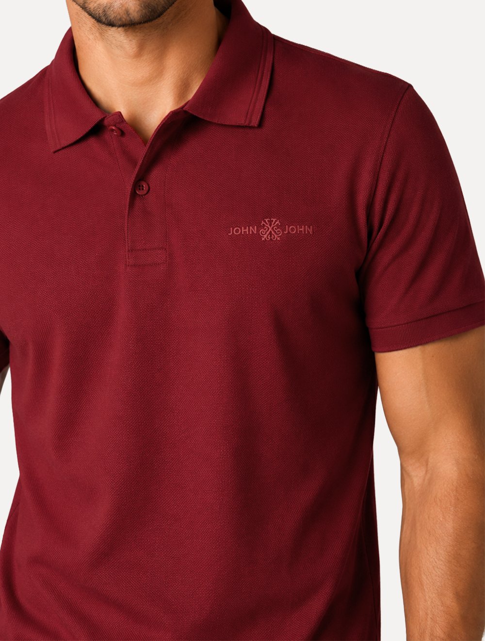 Polo John John Masculina Slim Fit HIgh Mono Vermelho Médio