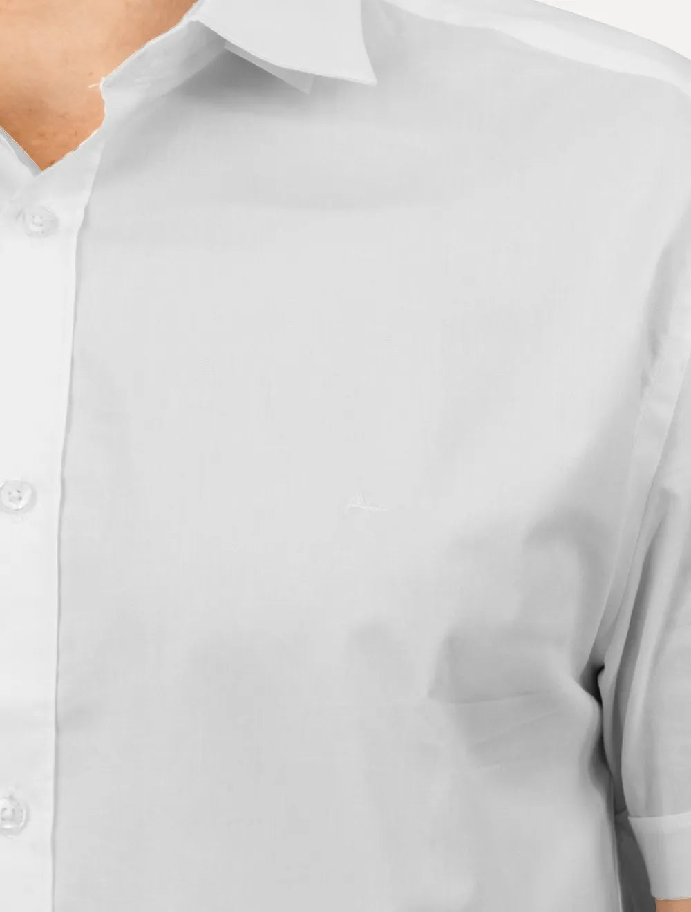 Camisa Aramis Masculina Manga Curta Slim Stretch Tricoline Branca