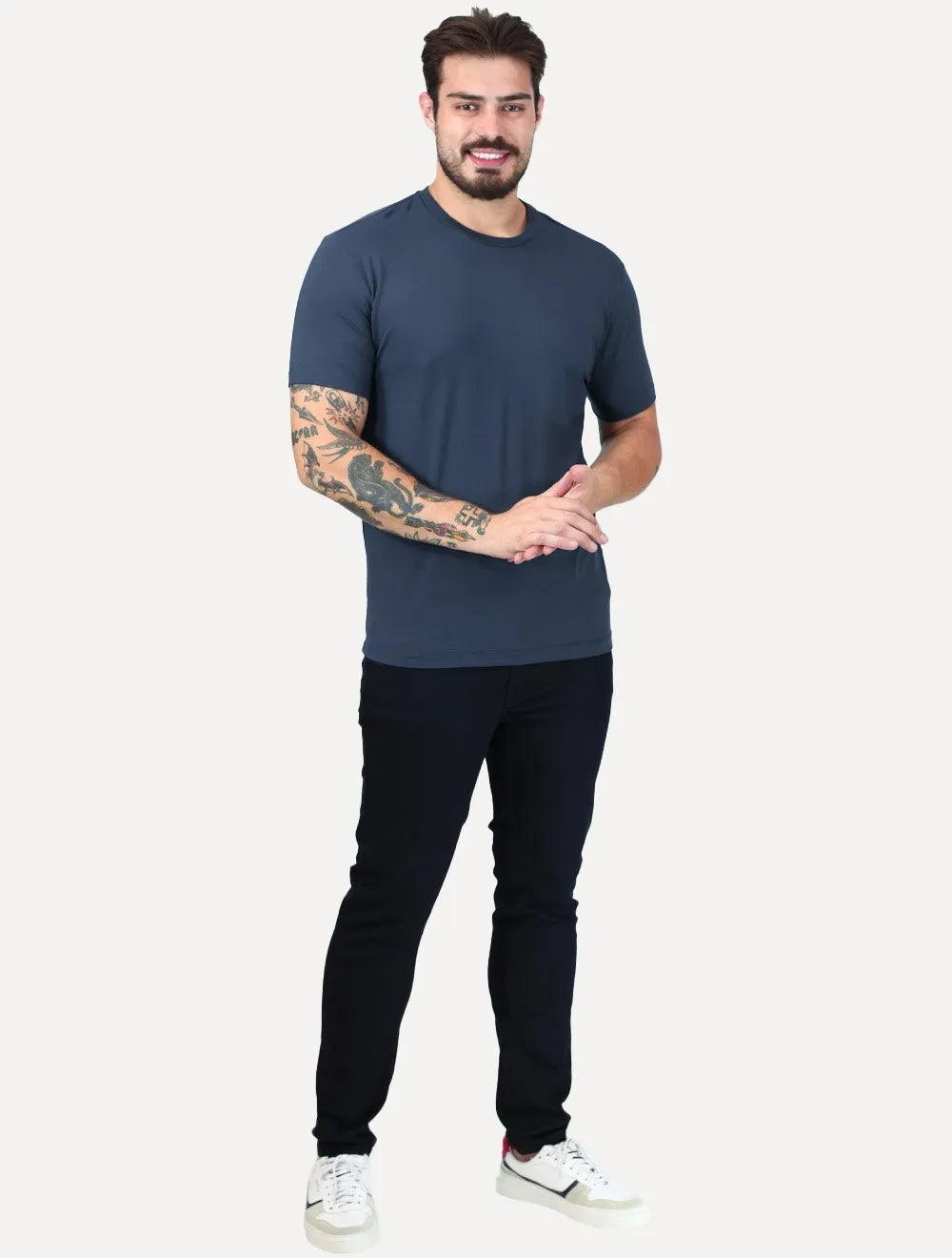Camiseta K&J Black Premium Viscose Flex Azul Marinho