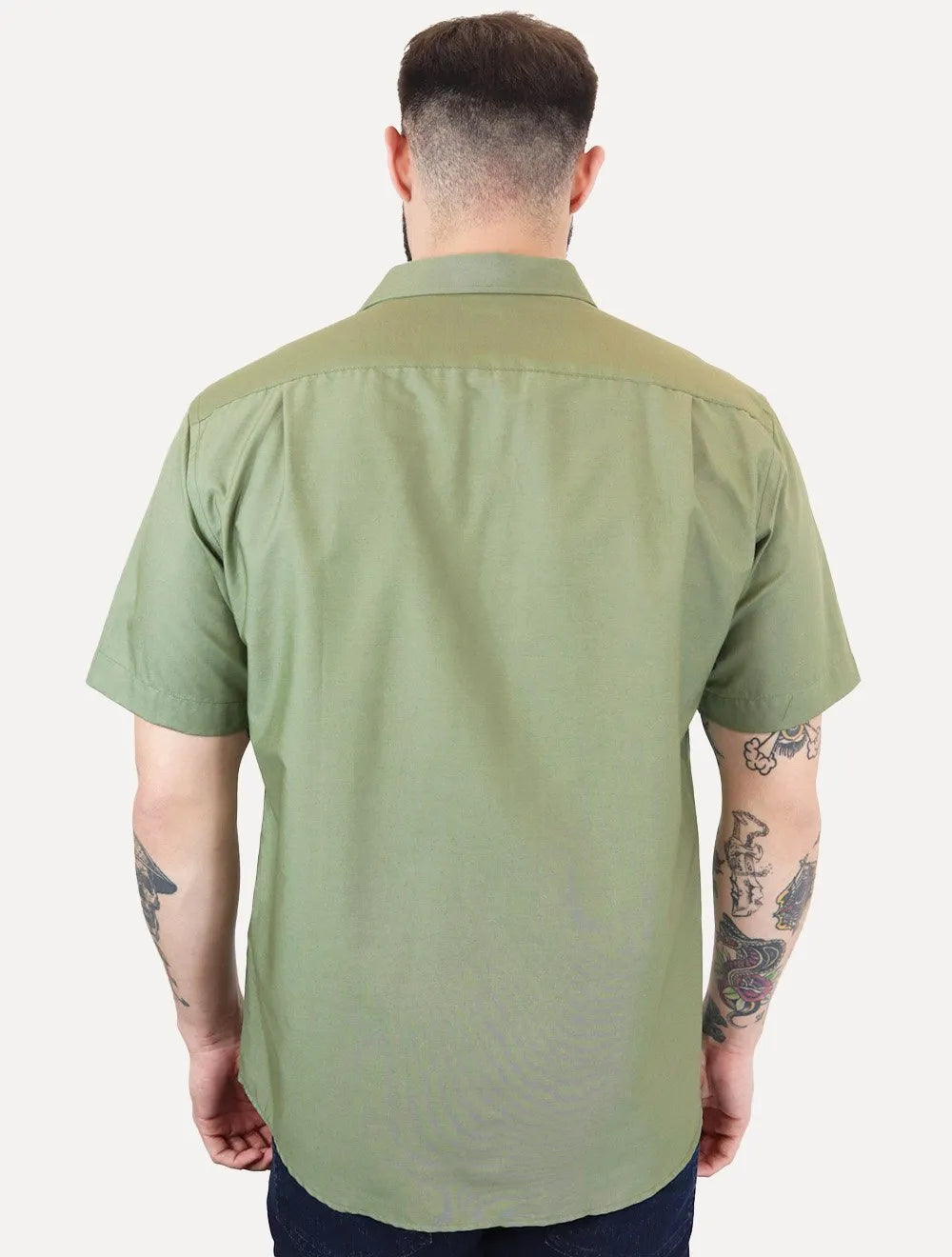 Camisa Dudalina Masculina Manga Curta Comfort Superfine Cotton Lisa Verde