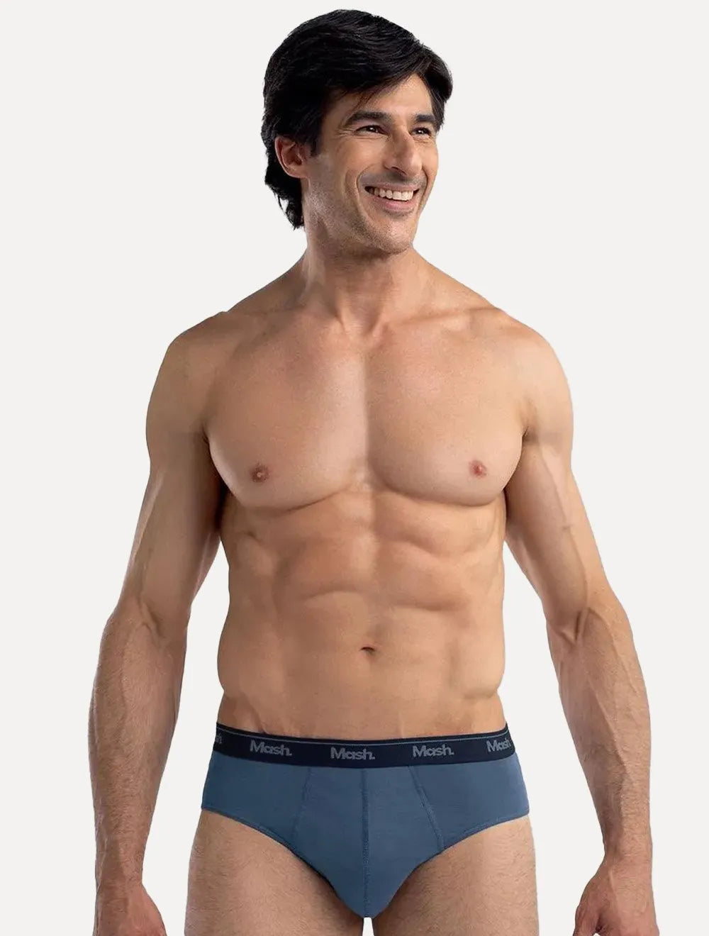 Cueca Mash Slip Cotton Basic Azul