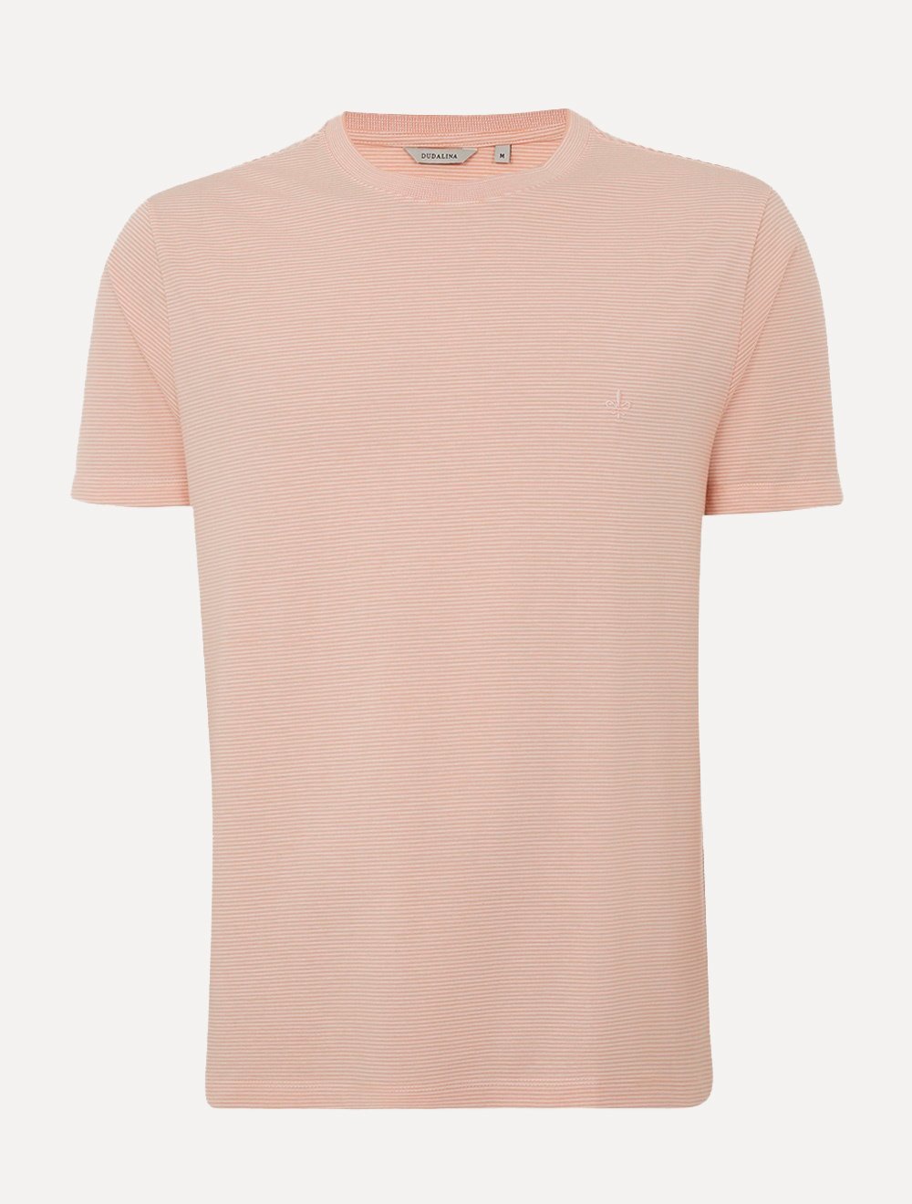 Camiseta Dudalina Masculina Mini Stripes Rosa Claro