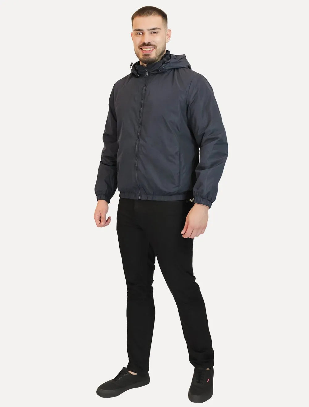 Jaqueta Masculina Corta-Vento Nylon Azul Marinho