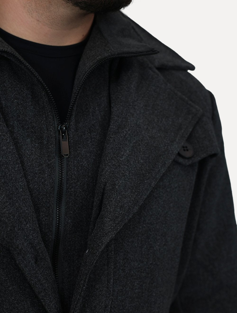 Casaco Dixen Blazer Gola Removível Cinza