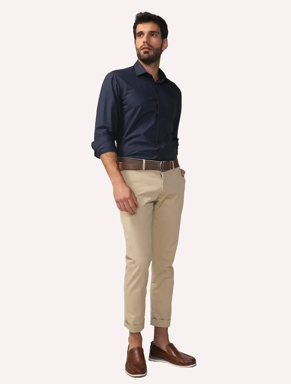 Camisa Dudalina Masculina Comfort Fit Lisa Azul Marinho