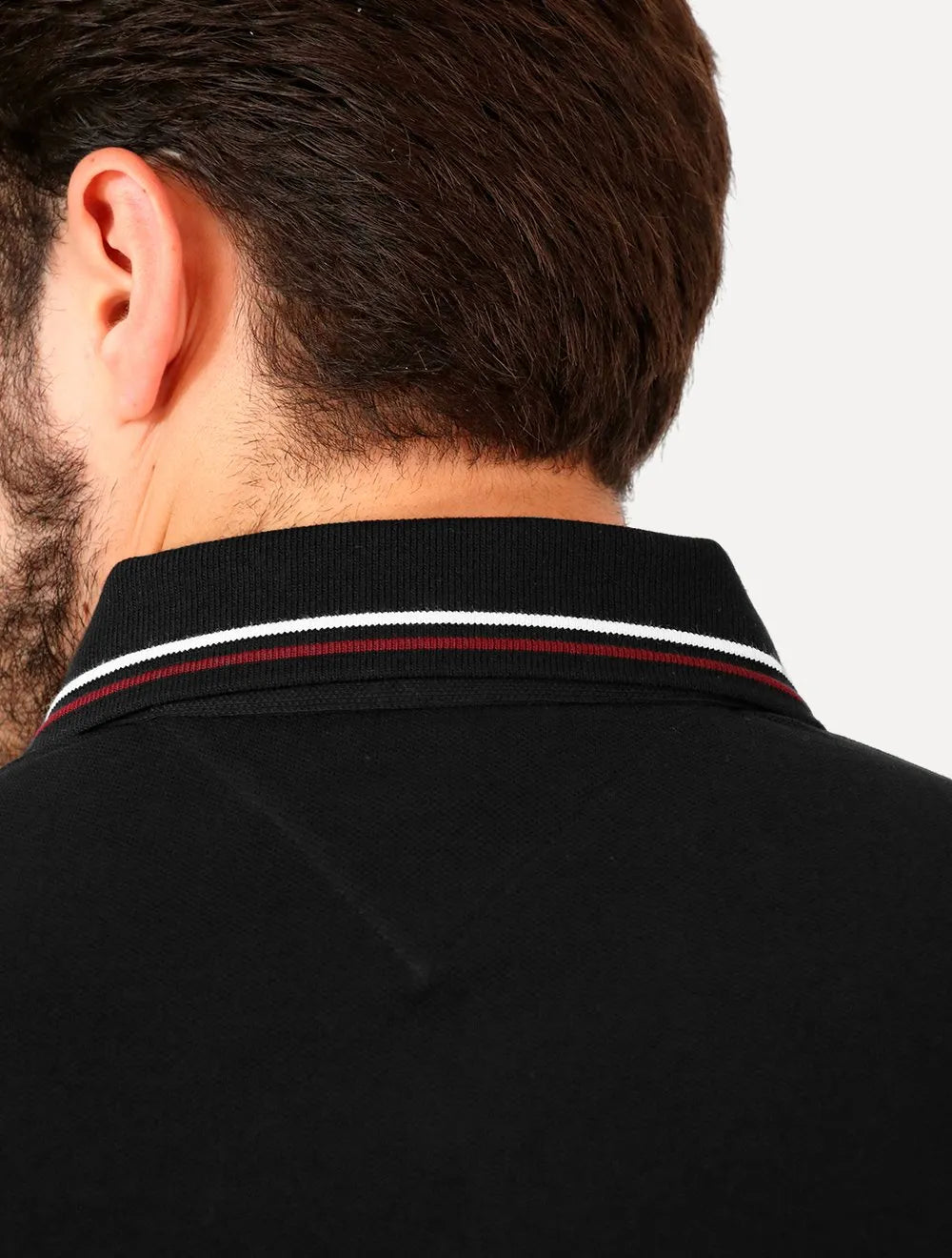Polo Tommy Hilfiger Masculina Slim Tipped Collar Preta