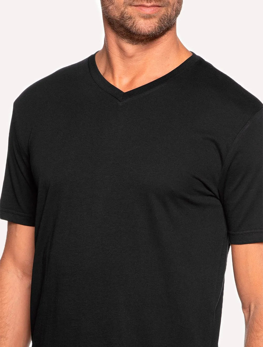 Camisetas Calvin Klein Underwear Masculinas V-Neck Pretas Pack 2UN
