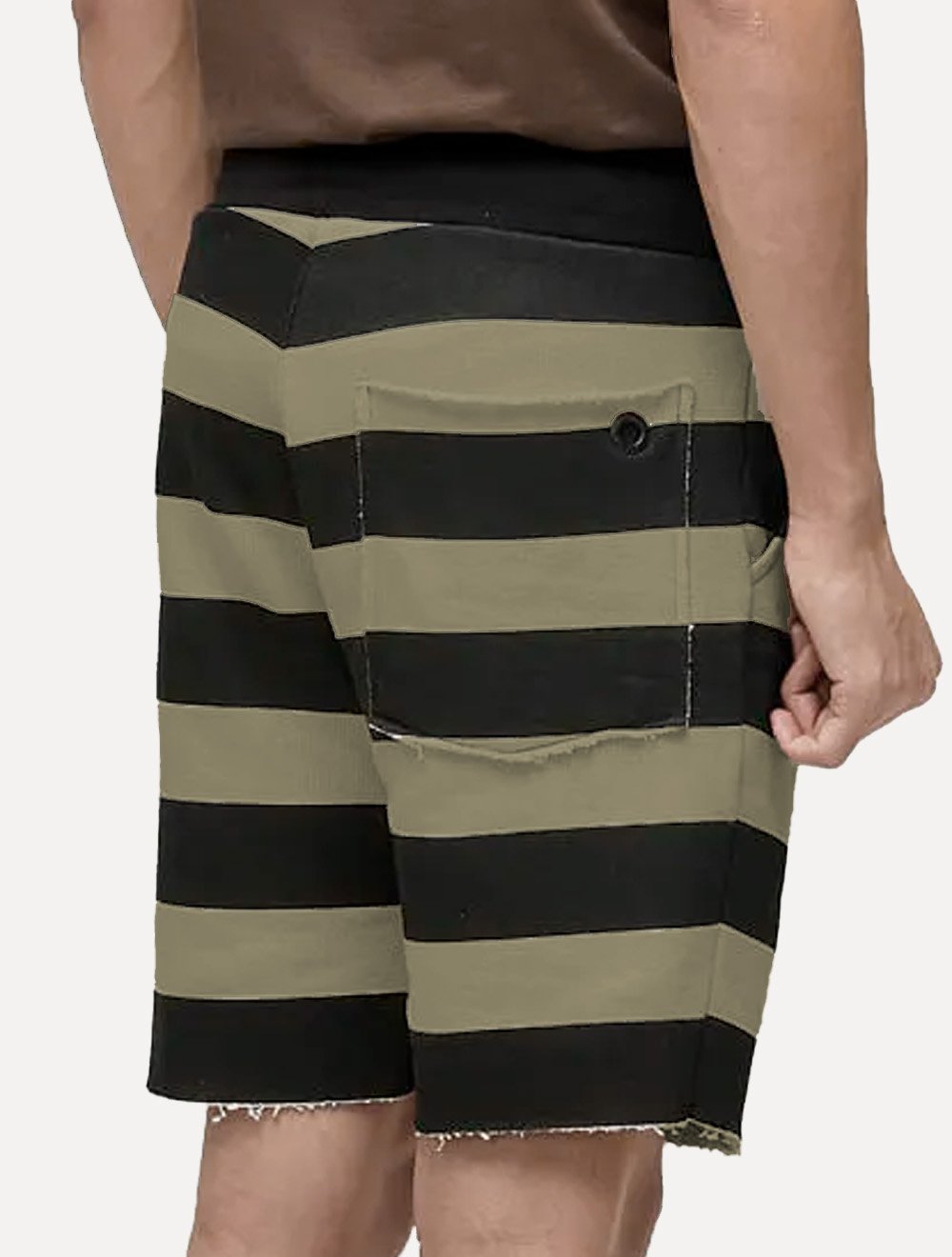 Bermuda Osklen Masculina Moletom Casual Listrada E-Fabric Verde Militar