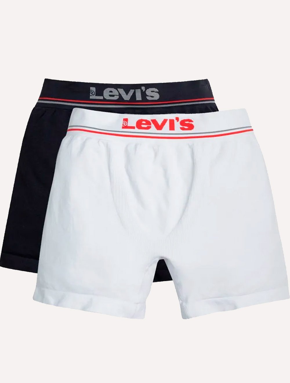 Cueca Levis Boxer Brief Seasonal Plain Preta/Branca Pack 2UN