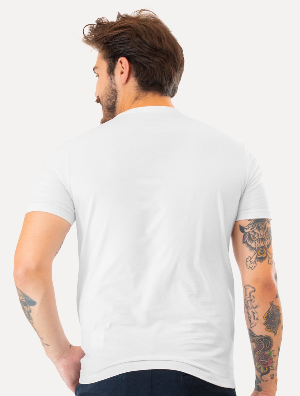 Camiseta Guess Masculina Foil Logo Print Branca