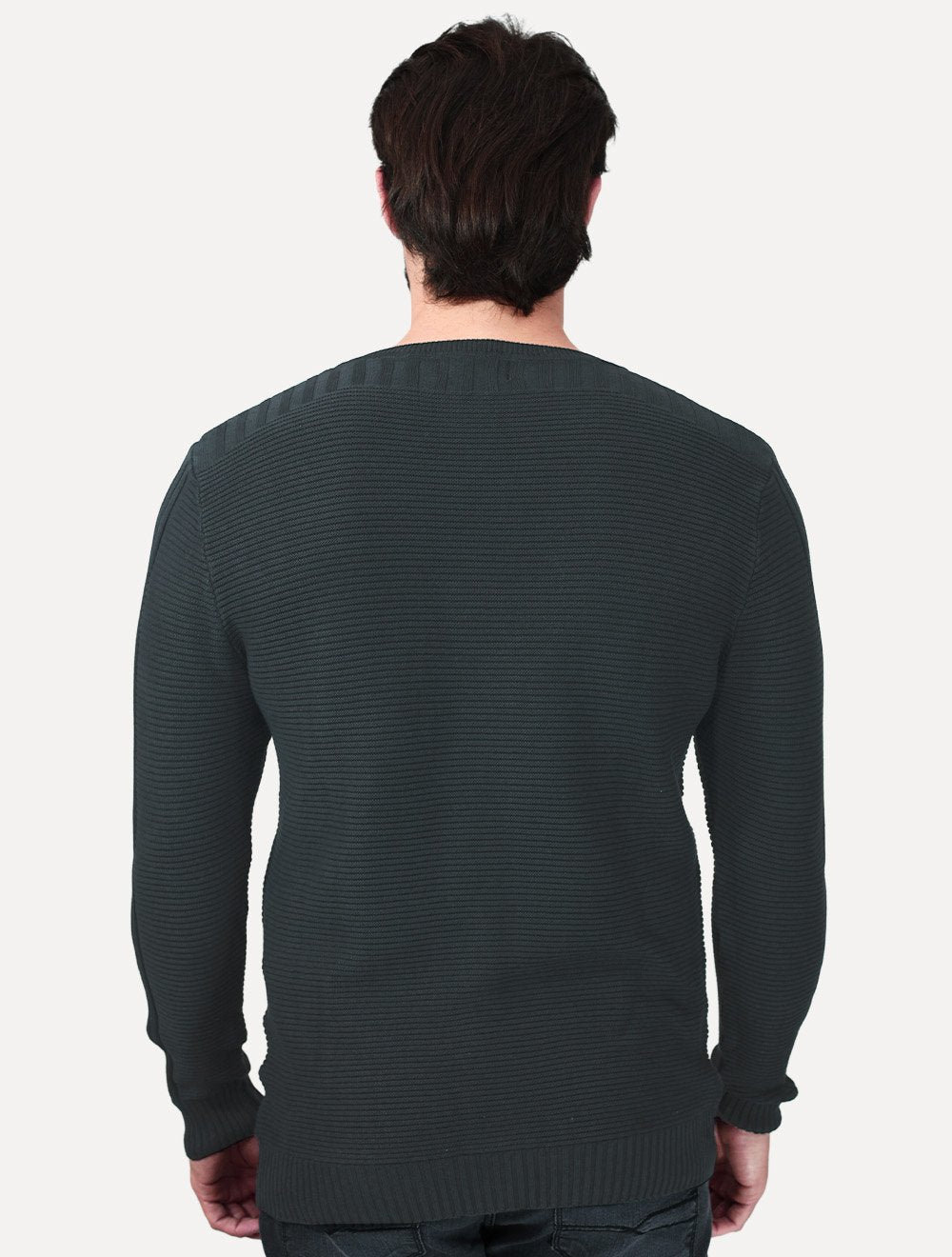 Suéter Dixen Masculino Tricot Nervura Ombro Azul Marinho
