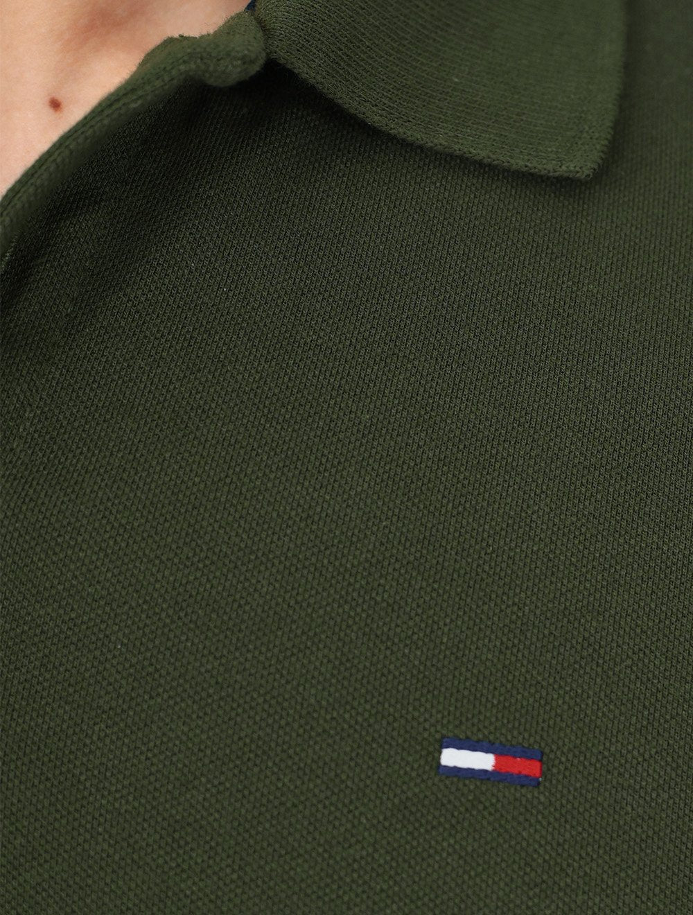 Polo Tommy Hilfiger Masculina Piquet Regular Placket Verde Escuro