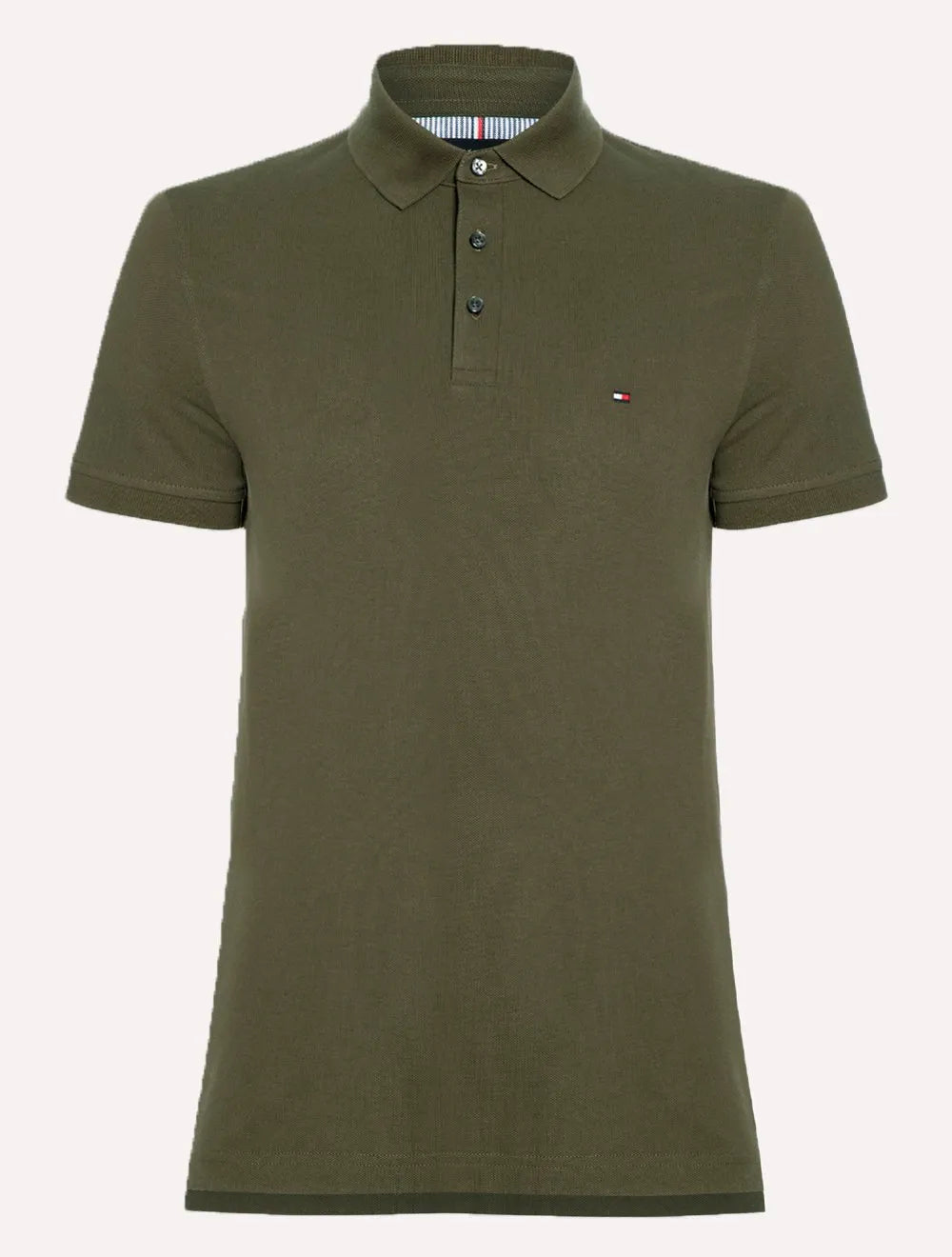 Polo Tommy Hilfiger Masculina Slim Piquet 1985 Verde Militar