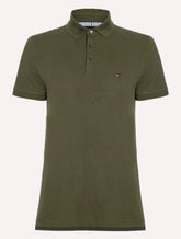 Polo Tommy Hilfiger Masculina Slim Piquet 1985 Verde Militar