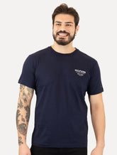 Camiseta Tommy Hilfiger Masculina Regular Global Stripe Azul Marinho