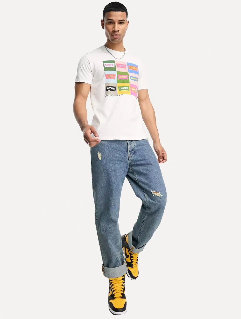 Camiseta Levis Masculina Graphic Crewneck Logo Branca