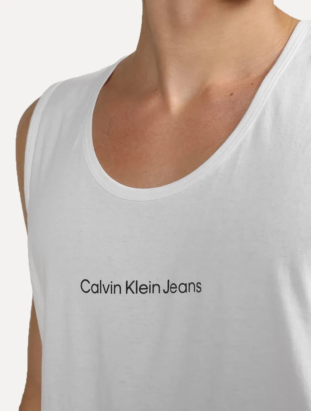 Regata Calvin Klein Jeans Masculina Front Logo Branca