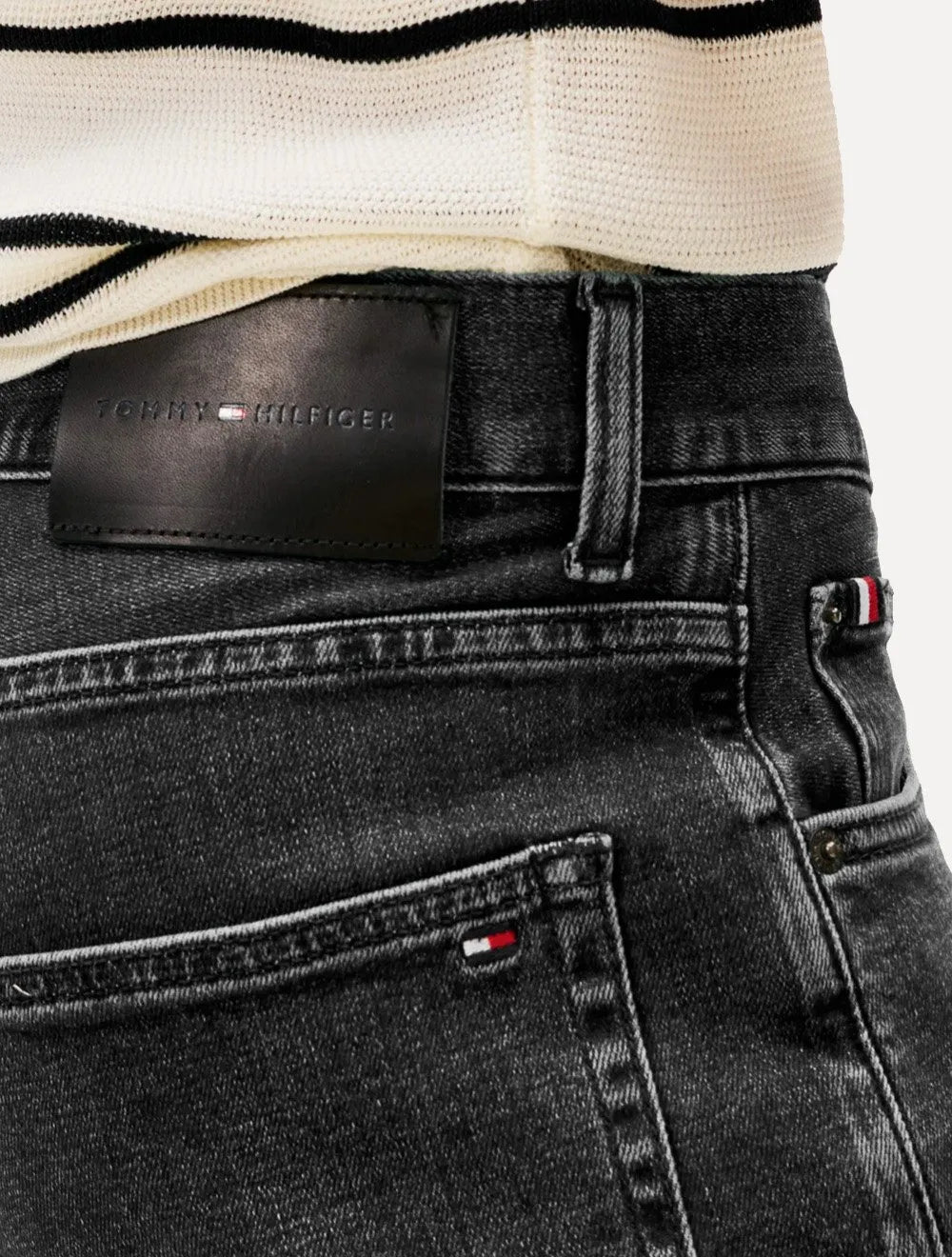 Calça Tommy Hilfiger Jeans Masculina Straight Fit Denton Twain Preta