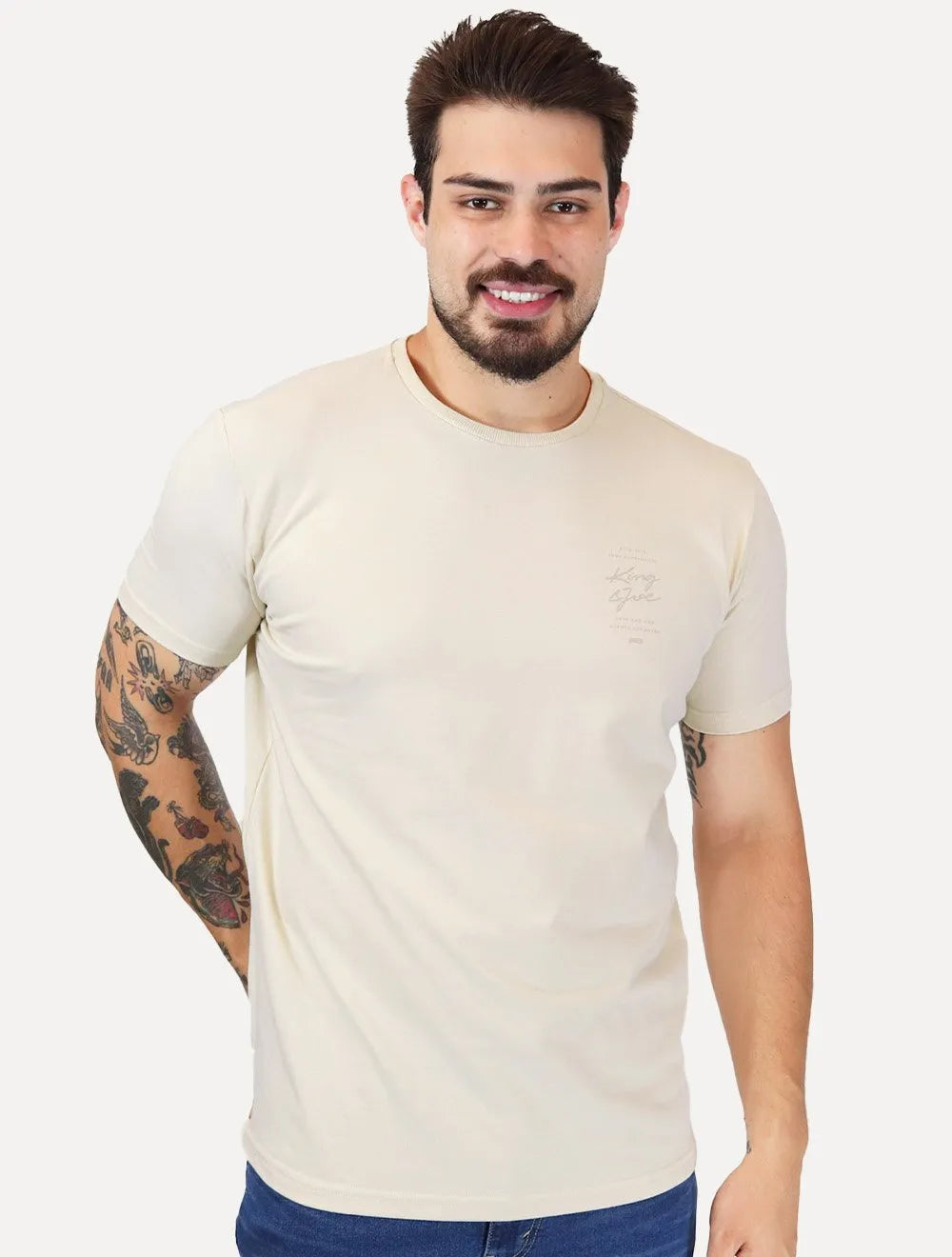 Camiseta King & Joe Masculina Flex Across The Road Areia