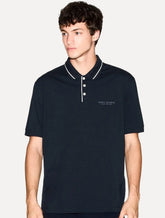 Polo Armani Exchange Masculina Regular Fit Jersey Azul Marinho