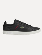 Tênis Lacoste Masculino Couro Europa Pro Leather Blk/Red Preto