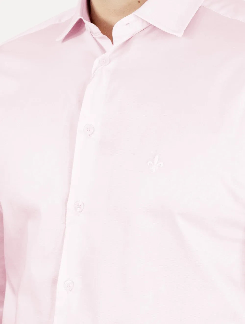 Camisa Dudalina Masculina Milano Tricoline Lisa Stretch Rosa Claro