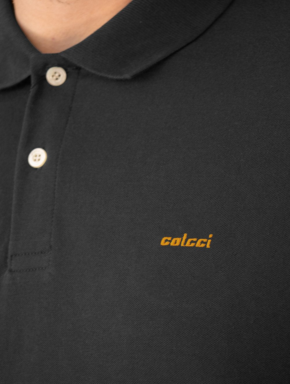 Polo Colcci Masculina Piquet Orange Logo Chumbo
