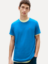 Camiseta Tommy Jeans Masculina Regular Jersey C-Neck Flag Azul