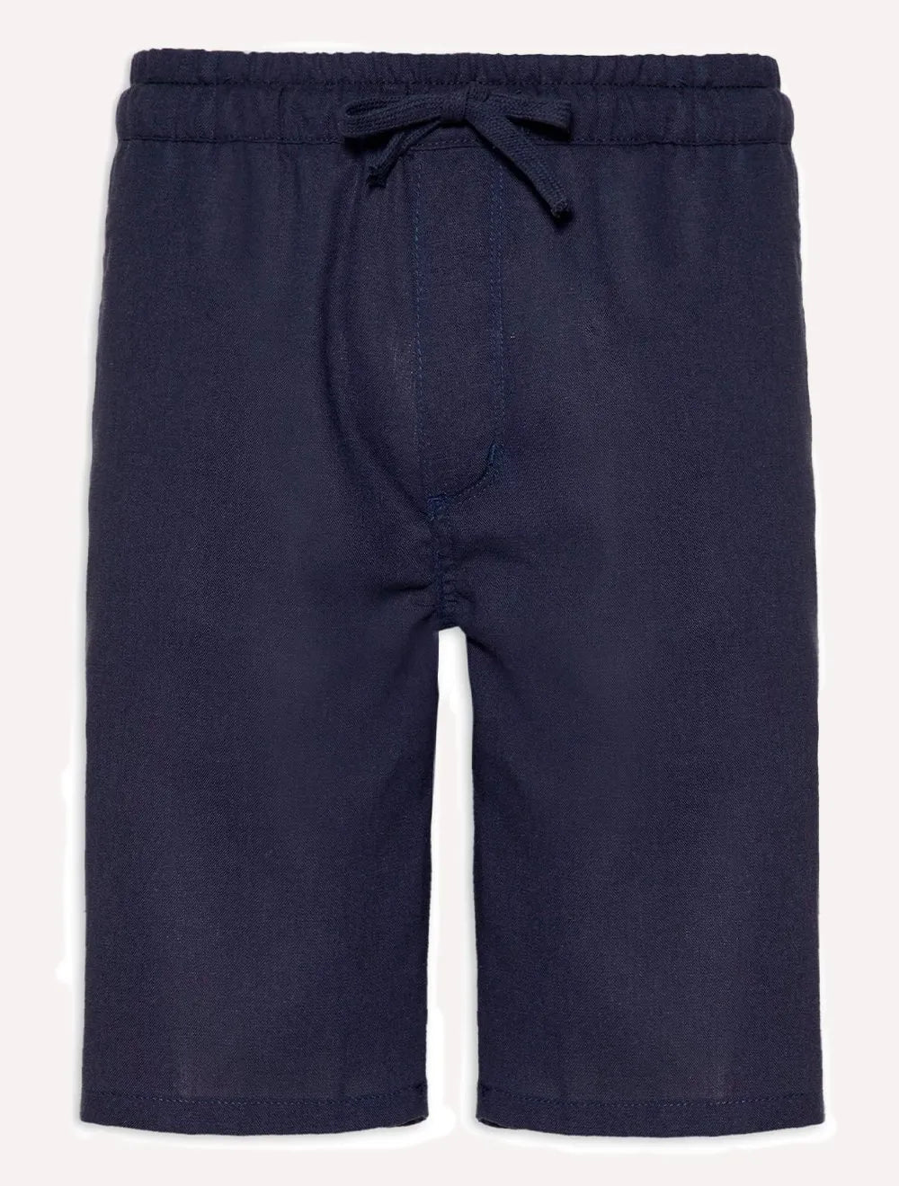 Bermuda Sergio K Masculina Elastico Linho Casual Azul Marinho