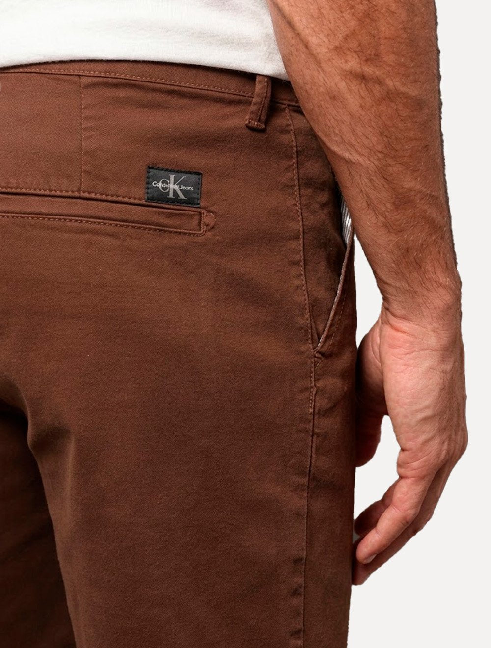 Bermuda Calvin Klein Jeans Masculina Chino Color Marrom